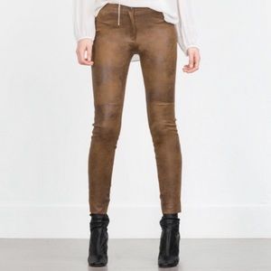 Zara Woman Suede Pant